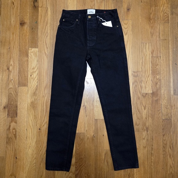 Sezane Womens Brut Sexy Noir Buttonfly Denim Jeans Size 26 NWT - Picture 1 of 12